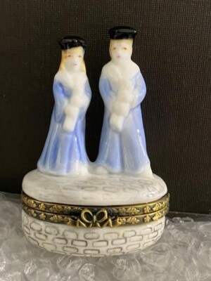 Graduation kids porcelain hinge box trinket - New