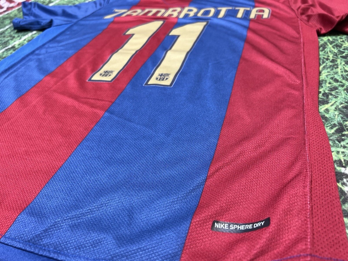 NIKE FCバルセロナ 【M】 11 ザンブロッタ　06-07 ホーム BARCELONA 2006 2007 HOME FOOTBALL SHIRT SOCCER JERSEY NIKE