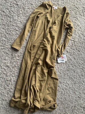 New Lularoe Sarah Xs Cardigan Gold Tan Mustard Gorgeous Duster Sweater 