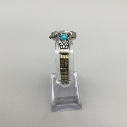 Accutime Southwest Watch Women 25mm Silver Tone Blue Stone Stretch New Battery - Picture 4 of 15