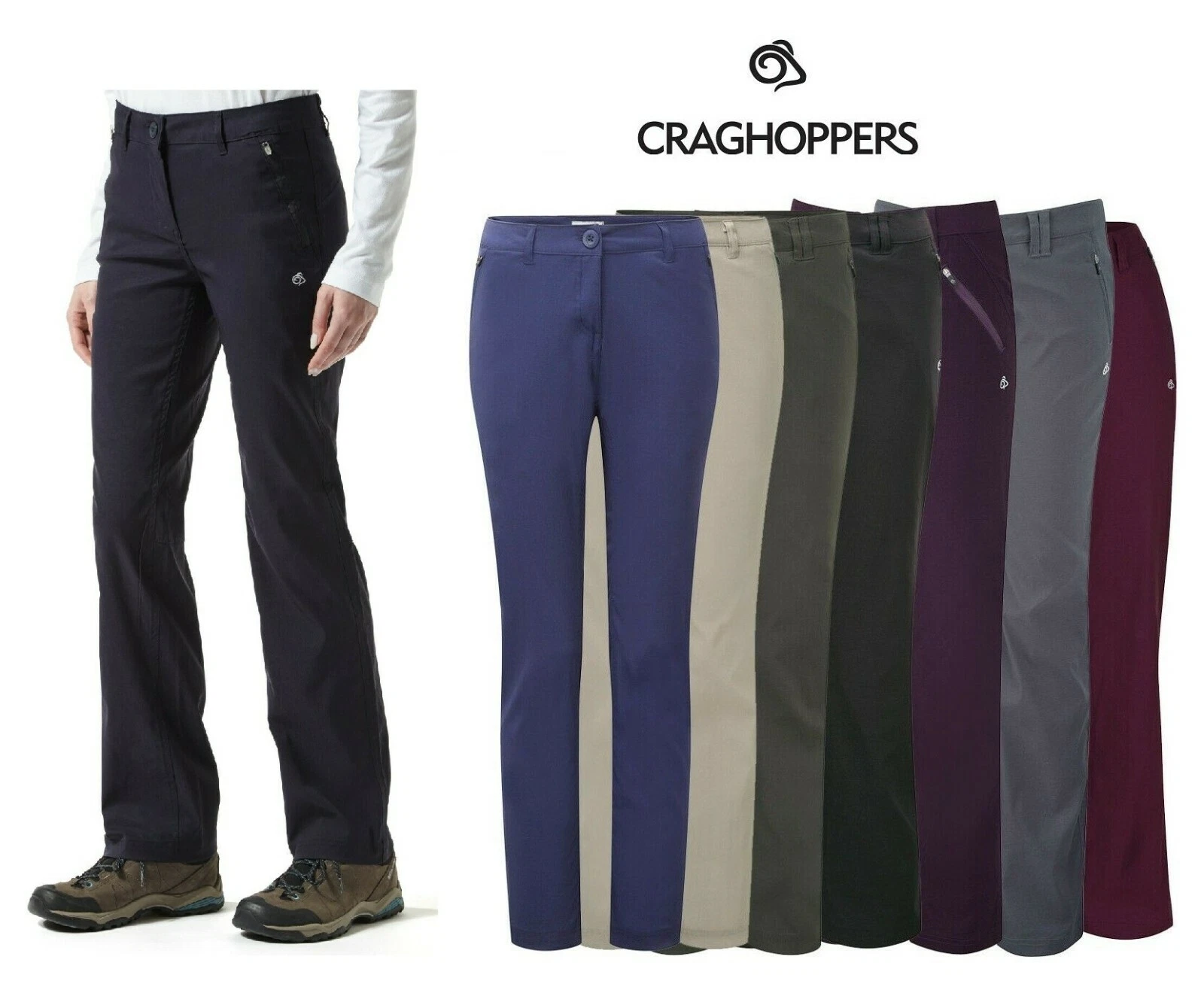 Craghoppers Womens Kiwi Trousers Hiking Casual Walking Pro Stretch Ladies 8-20
Opens in a new window