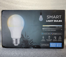 8 PACK Smart WI-FI LED Bulbs 900 Lumens Adjustable Warm/Cool White, Dimmable