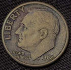 1962 D Silver Roosevelt Dime VG-F - Deep Blue Toning