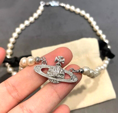 アクセサリー vintage Vivienne Westwood necklace Vivienne Westwood Orb Safety Pin Necklace Silver Chain Pendant