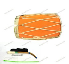Professional Orange Valbat Dhol Musical Instrument Dhol With bag