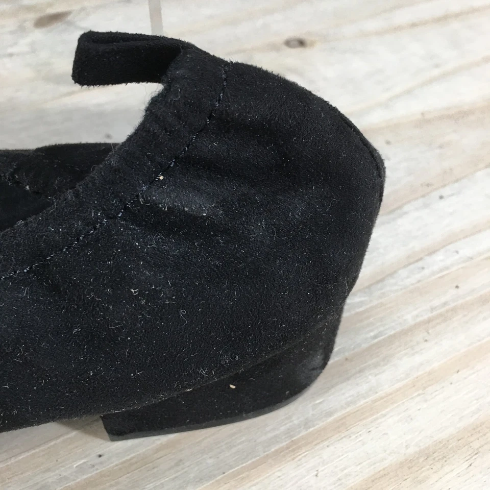 Zapatos de salón Brash para mujer 9,5 sin cordones negros imitación gamuza informales tacones bajos Foto 3 de 4