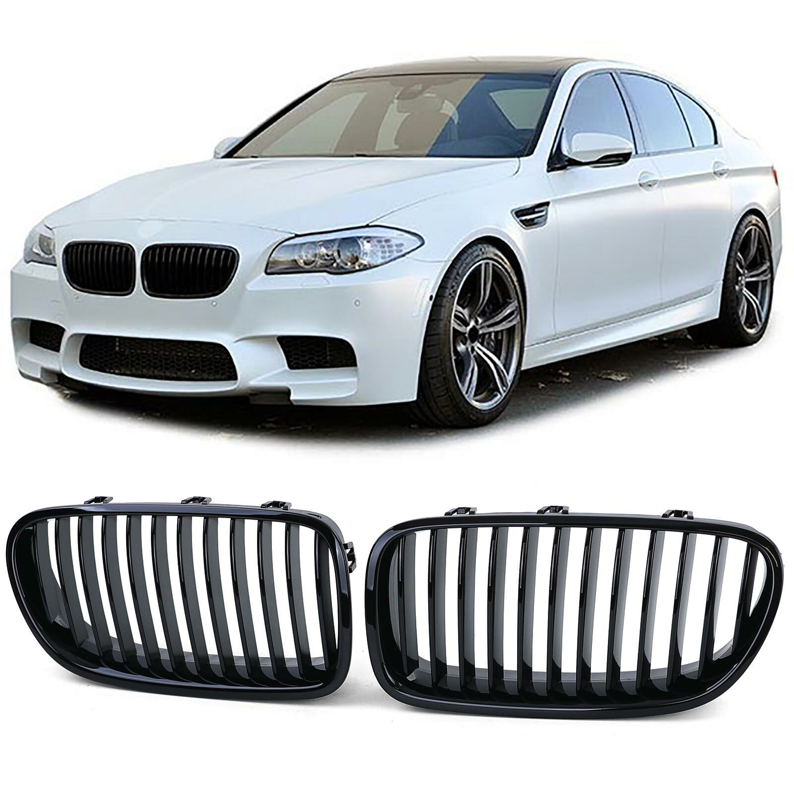 Calandre noir brillant pour BMW Série 5 F10 F11 berline et touring de 2010 à 2017