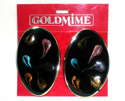 Vintage  Goldmime  Pierced  Earrings, Artist Palette  New Old Stock # G-2