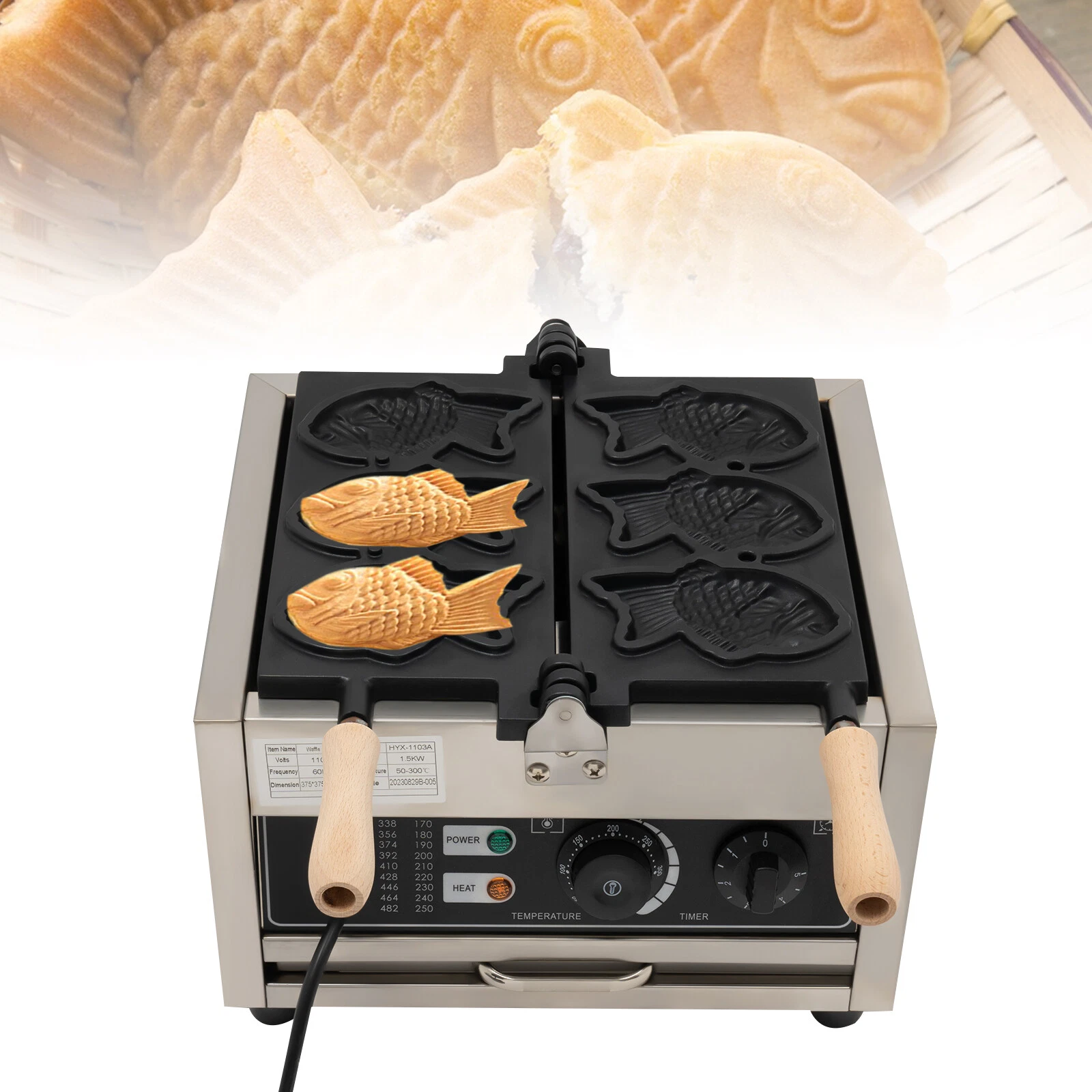 Non-stick Electric Taiyaki Maker Waffle Maker Machine Fish Baker Machine NEW