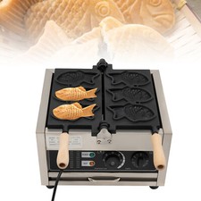Commercial Taiyaki Maker 3 Well Electric Taiyaki Baker Waffle Machine Non-stick