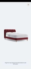 Loaf  Bedlington Double Bed in Drenched Damson clever velvet 