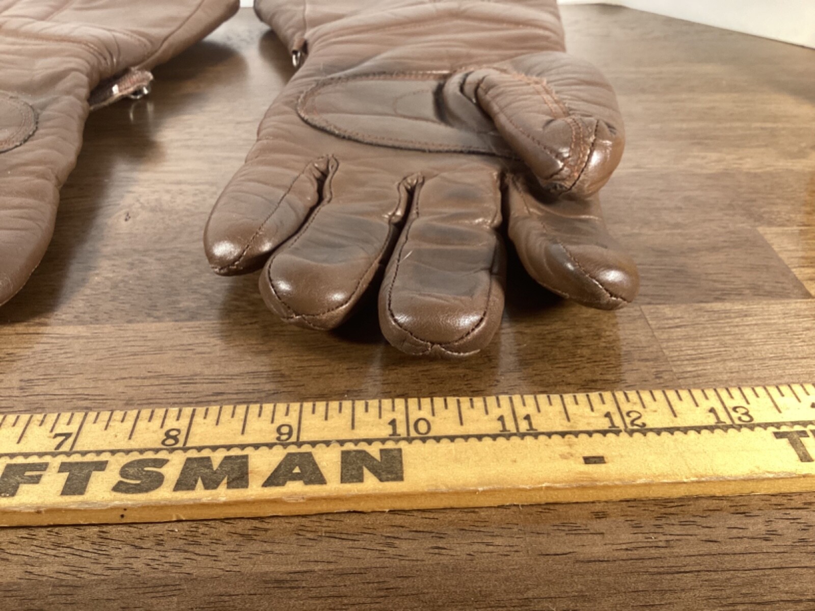 YAMAHA SNOWMOBILE GLOVES BROWN LEATHER VINTAGE MENS SZ. LARGE