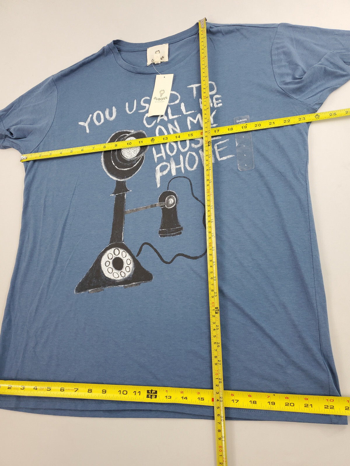 DUBGEE by WHOOPI women t-shirt tee 9006-C cobalt blue modal cotton sz L $98