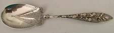 STERLING GORHAM PARCEL GILT APPLIED 3D RASPBERRY PATTERN 8 7/8" BERRY SPOON 1865