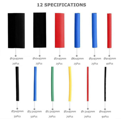 AiQInu Thermorétractable Tube, 560 Pièces Gaine Thermoretractable, 2:1 Gaine Thermo, Gaine Thermorétractable Etanche, Manchon Thermoretractable, Isolation Electrique Tube - Foto 2