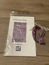 NEW RARE DEBBIE DRAPER DESIGNS "FLORAL FANTASY" CROSS STITCH CHART PACK & THREAD