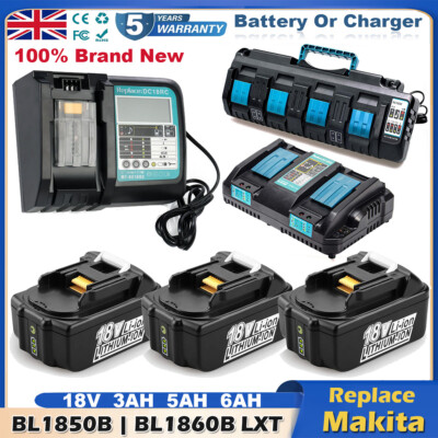 For Makita 18V Battery Charger BL1860 BL1850B LXT DTD153 DTD154 DMR115  DMR110 UK