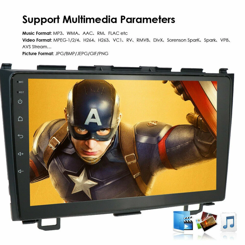 Radio de coche estéreo de 9"" Android 9.1 GPS reproductor de navegación 2+32 GB WiFi para Honda CRV 06-11 Foto 4 de 4