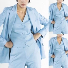 Women's Single Breasted Peak Collar Suit Jacket Fashion Business Casual Suit