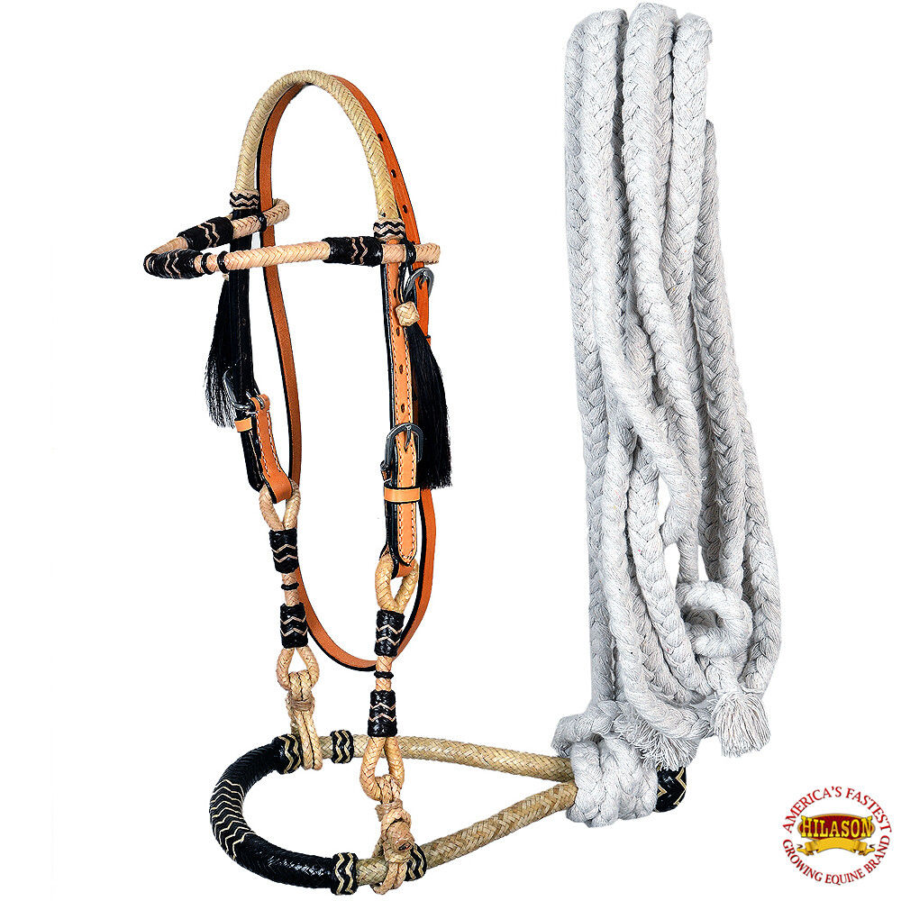 C-6-HS Hilason American Leather Horse Cabezada Cuero BOSAL Riendas Bitless C-6-HS Hilason American Leather Horse Cabezada Cuero BOSAL Riendas Bitless