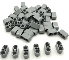 Lego 50 New Light Bluish Gray Technic Liftarms Thick 1 x 2 Parts