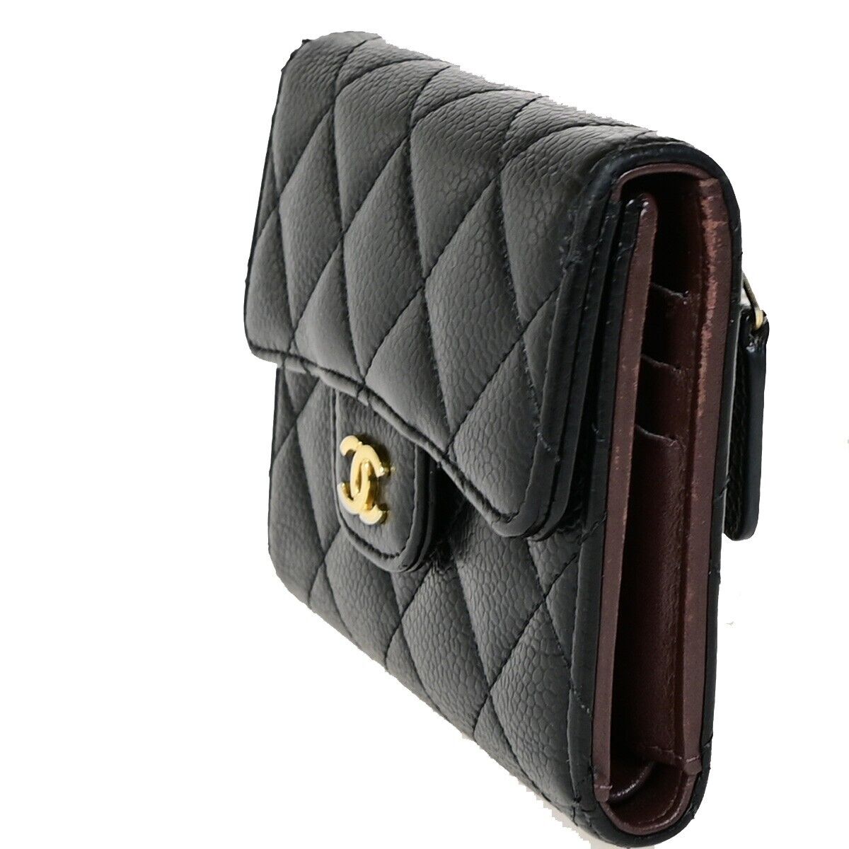 CHANEL CC Classic Small Trifold Wallet Purse Grained CHANEL CC Classic Small Trifold Wallet Purse Grained