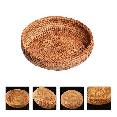  Woven Rattan Basket Decorative Storage Obstkorb Snack Brot Servierkorb Brotkorb