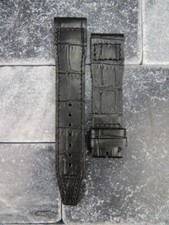 New 22mm GATOR Grain Leather Strap Black Watch Band for IWC BIG PILOT