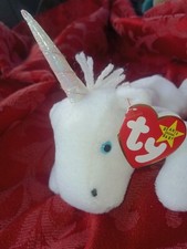 Ty Beanie Baby "Mystic" the Unicorn VINTAGE 1993. Rare Iridescent Horn Yarn Mane