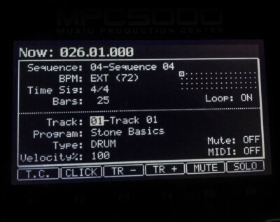 Akai MPC5000 Custom (negativ) LED Display! 