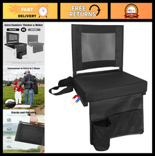 Portable Bleacher Seats with Back Support  Cushion, Folding Stadium Chairs, Bla
