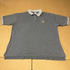 Vintage Warner Bros Studio Store Polo Shirt Mens L Gray Taz Looney Tunes Golf
