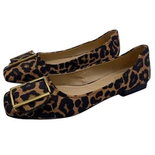 Franco Sarto Womens Shoes Tahlia Flats Sz 8.5 Leopard Slip On Business Casual