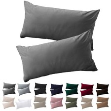 Kissenbezug 40x60 2er Set Anthrazit Mikrofaser Rei&szlig;verschluss Waschbar