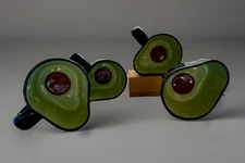 Avocado Mugs/4 Stoneware Green Yellow Ceramic Mugs Tabitha Brown SH