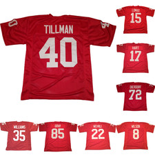 Unsigned Custom Adult/Youth Red Sewn Stitched NWT Jersey Sizes S-6XL