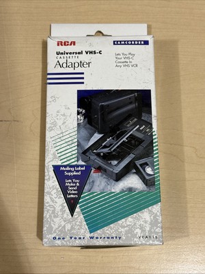RCA VCA115 Universal VHS-C Cassette Adapter-VCR with Box, Instructions, and Case