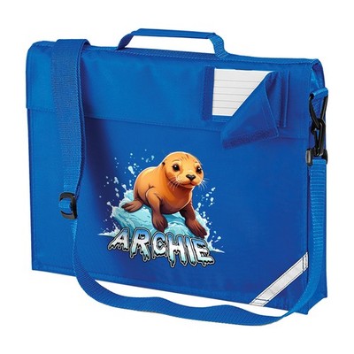 Kinder Walross personalisierte Büchertasche mit Riemen Jungen Mädchen individueller Name Schule Geschenk