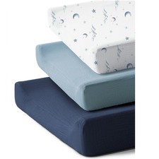 3 Pack Muslin Cotton Changing Pad Covers for Girl, Boy, 100 Soft Changing Ta...