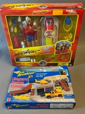 PAIR Hot Wheels Sto Go Baywatch Lifeguard Training Set CJ Parker Doll 1997 NIB