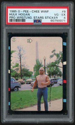 Hulk Hogan #9 card from 1985 O Pee Chee WWF Stickers