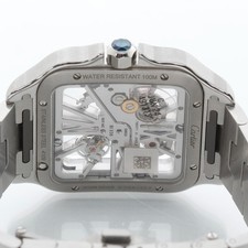 Cartier Santos de Cartier WHSA0015 4109 Skeleton Stainless Steel Watch Full Set 6