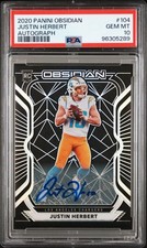 2020 Panini Obsidian - Justin Herbert Rookie Auto PSA 10 - No. 104