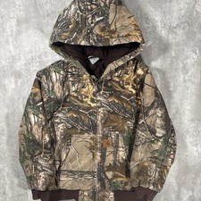 Carhartt Kids Realtree Xtra Camo Quilted Hooded Active Jacket Sz M 10-12