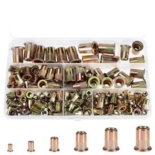 165 St&uuml;ck Nietmuttern Set M3 M4 M5 M6 M8 M10 Gewinde Edelstahl Zink plattiert