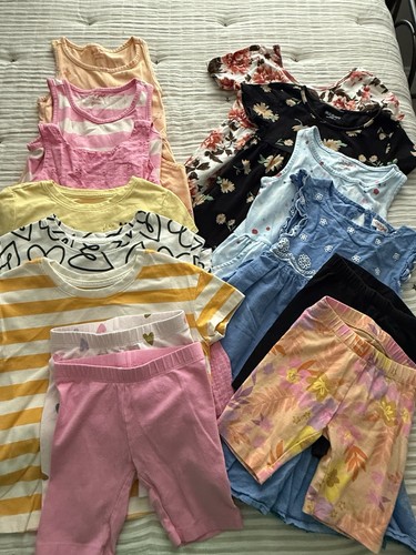 Bundle of 14 Girls Shirts, Dresses, & Shorts Size XS, Cat &Jack, Old Navy