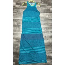 American Eagle Dress Womens XL Teal Blue Striped Racerback Maxi Dress NWT