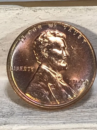 1949-D BU Bright RED Lincoln Wheat Cent Looks Great Free Shipping E