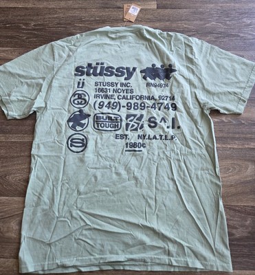 NWT Stussy Pigment Dyed DNA T-Shirt Granite Men's Size Large | eBay