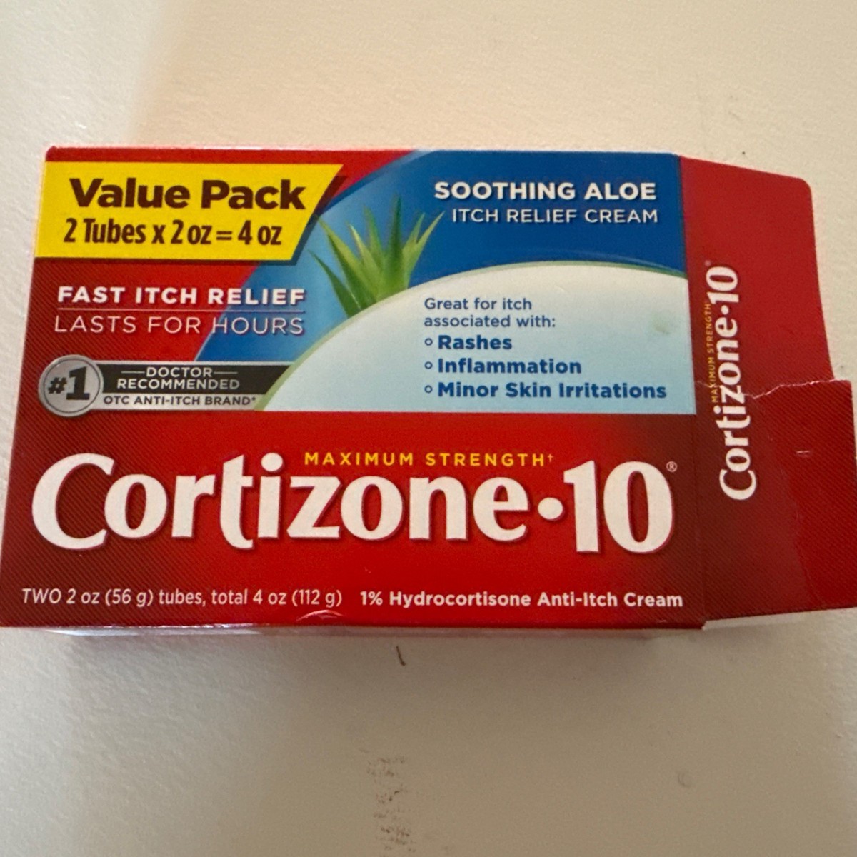 Cortizone-10 Maximum Strength Soothing Aloe Itch Relief Cream, 1%  Hydrocortisone | eBay